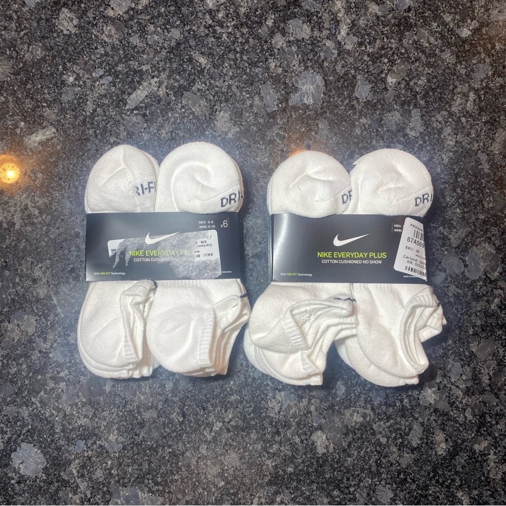 Lot of 2x Nike Everyday Cotton Cushioned Ankle Dri-Fit Socks Sz M 12 Pairs NEW